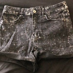 Black & slightly white washed high waisted shorts